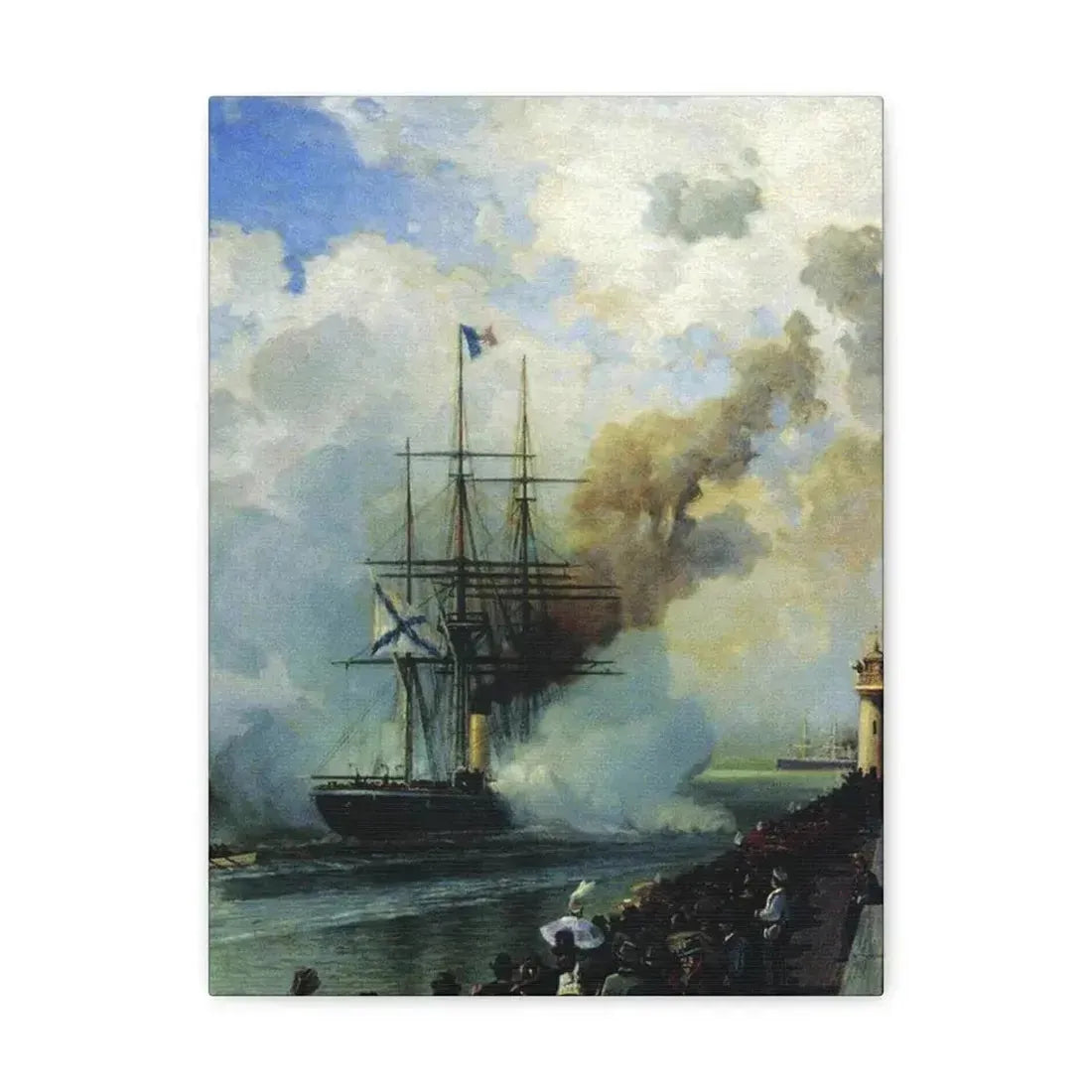 Alexey Petrovich Bogolyubov (1824-1896) The Frigate %22Rogue%22 1870 - Canvas Wall Art 12″ x 16″ 1.25" - The Sticker Space