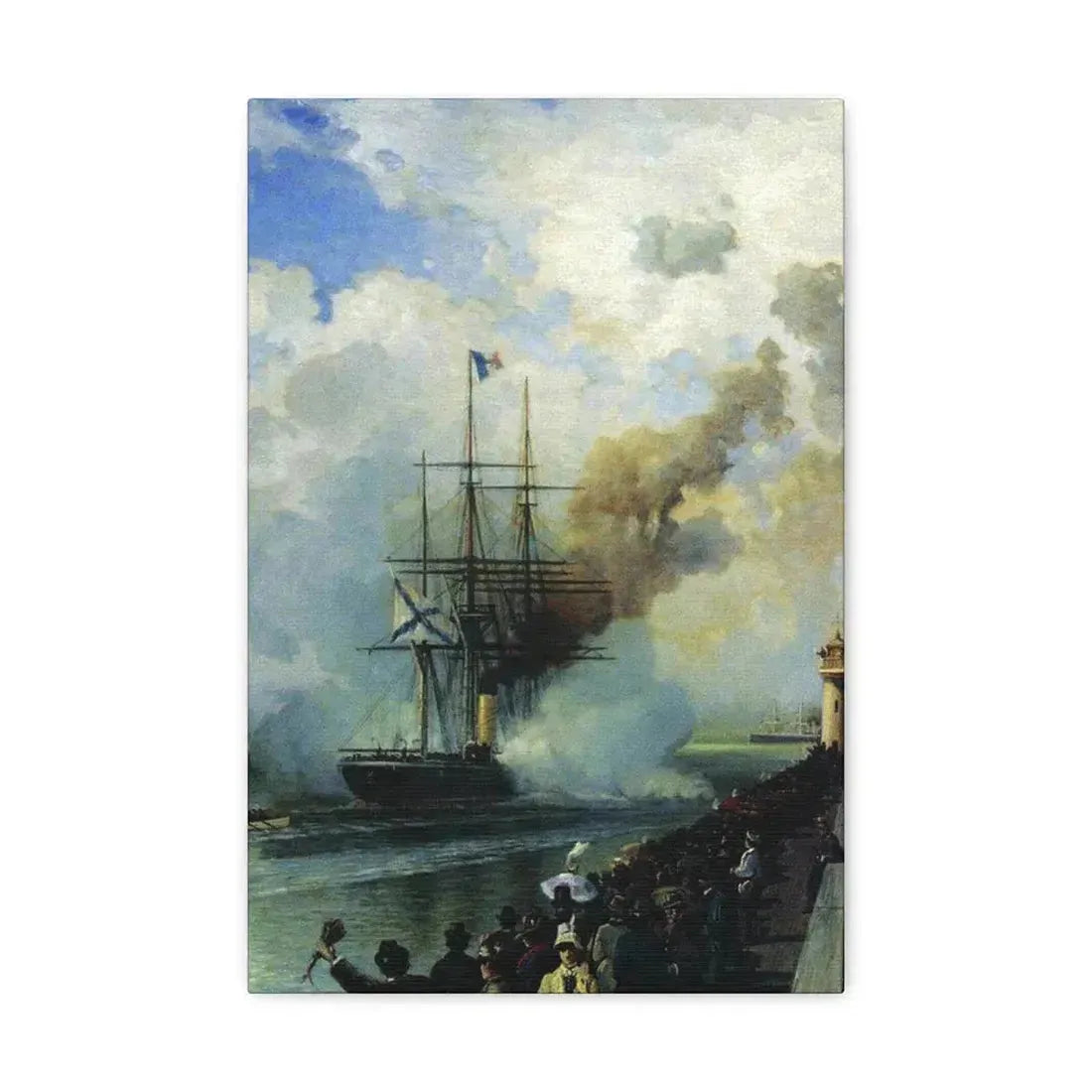Alexey Petrovich Bogolyubov (1824-1896) The Frigate %22Rogue%22 1870 - Canvas Wall Art 12" x 18" 1.25" - The Sticker Space