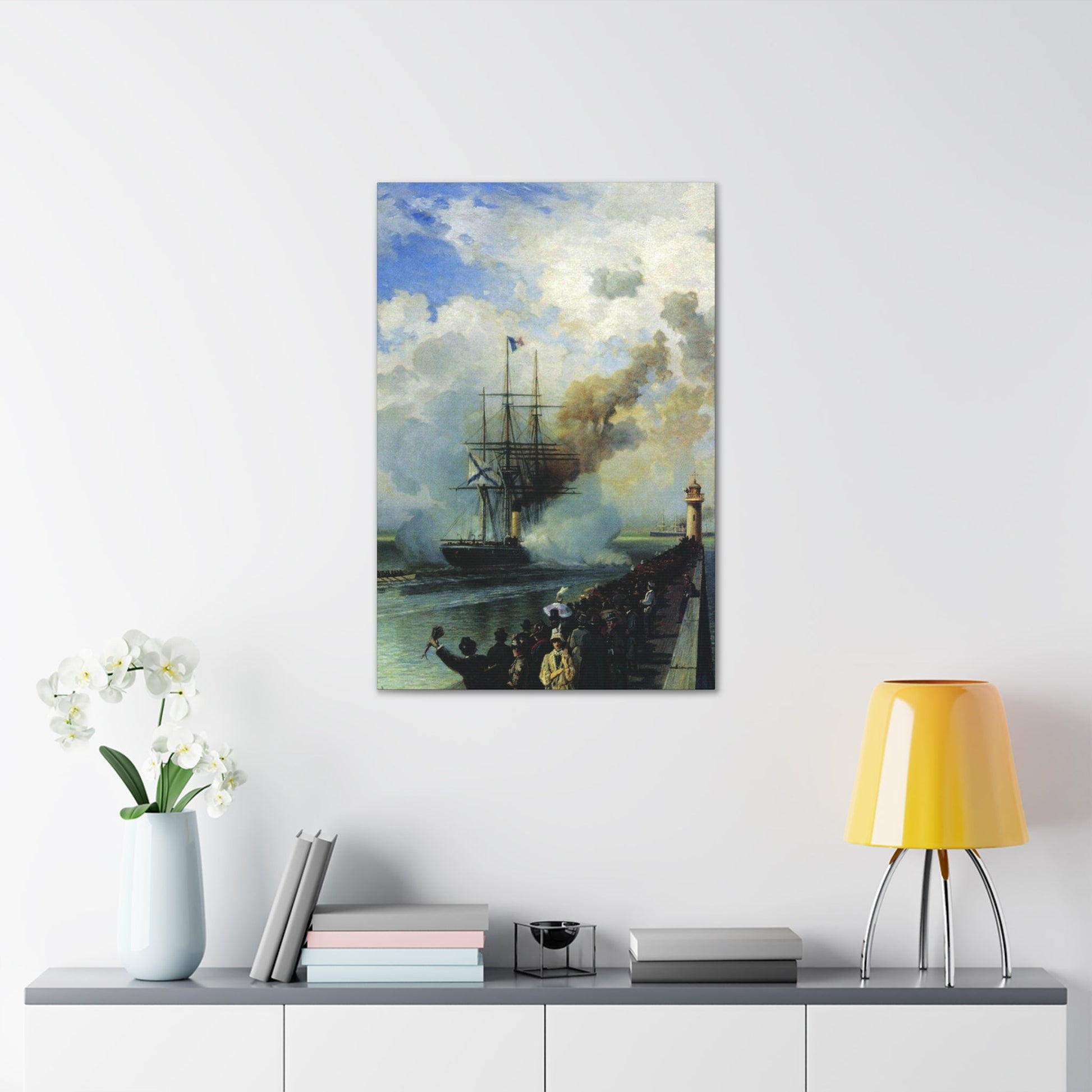 Alexey Petrovich Bogolyubov (1824-1896) The Frigate %22Rogue%22 1870 - Canvas Wall Art-The Sticker Space