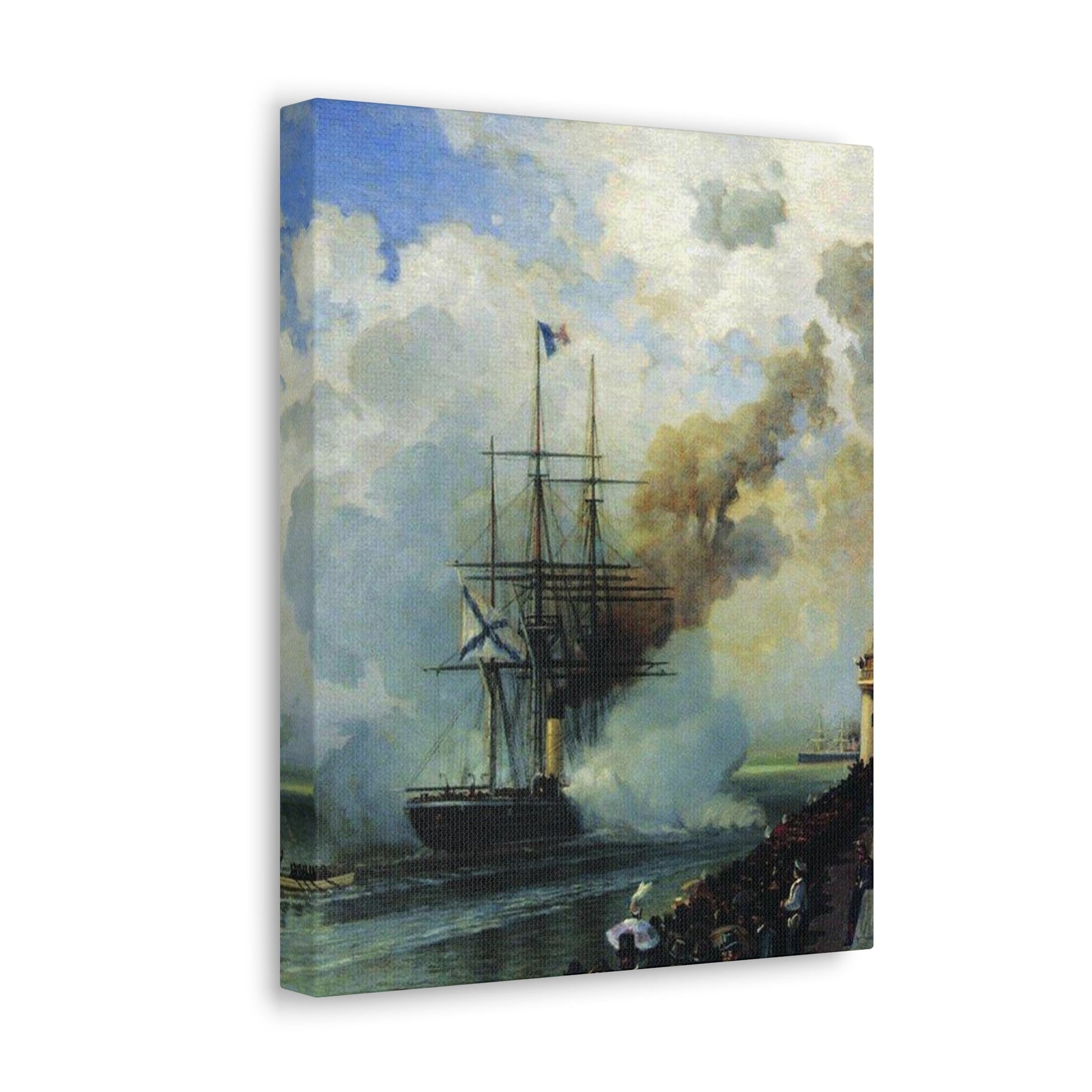 Alexey Petrovich Bogolyubov (1824-1896) The Frigate %22Rogue%22 1870 - Canvas Wall Art-The Sticker Space