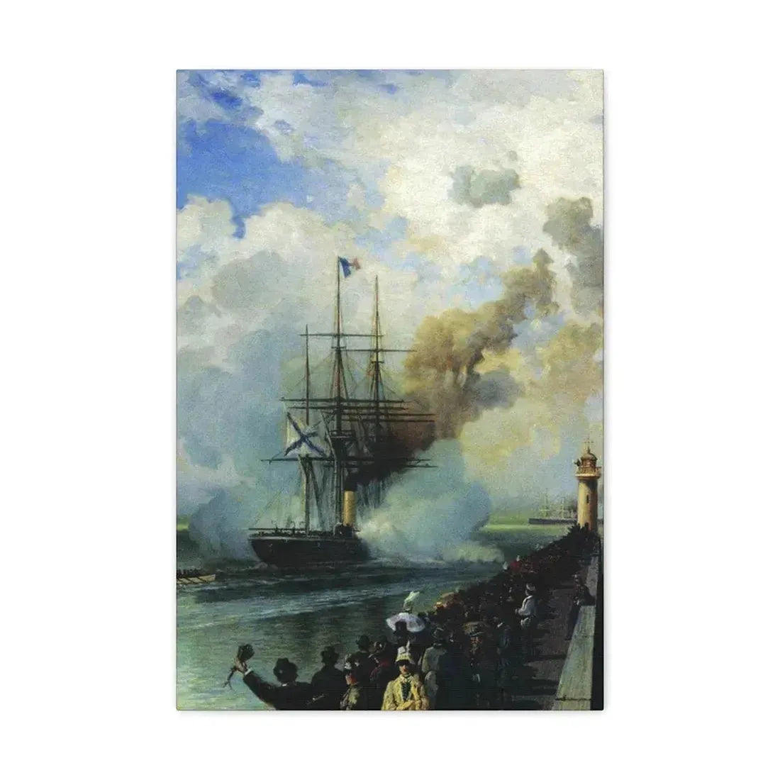 Alexey Petrovich Bogolyubov (1824-1896) The Frigate %22Rogue%22 1870 - Canvas Wall Art 16″ x 24″ 1.25" - The Sticker Space