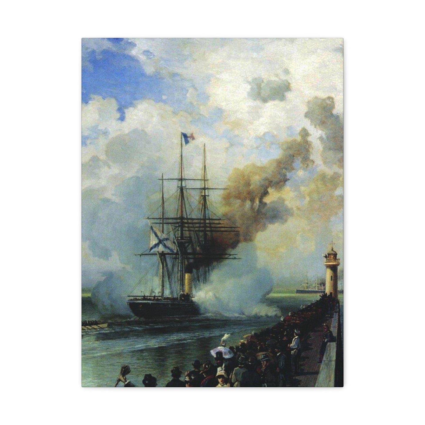 Alexey Petrovich Bogolyubov (1824-1896) The Frigate %22Rogue%22 1870 - Canvas Wall Art-18″ x 24″-The Sticker Space