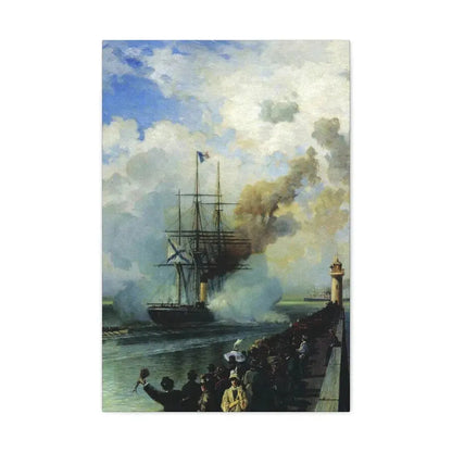 Alexey Petrovich Bogolyubov (1824-1896) The Frigate %22Rogue%22 1870 - Canvas Wall Art 20″ x 30″ 1.25" - The Sticker Space