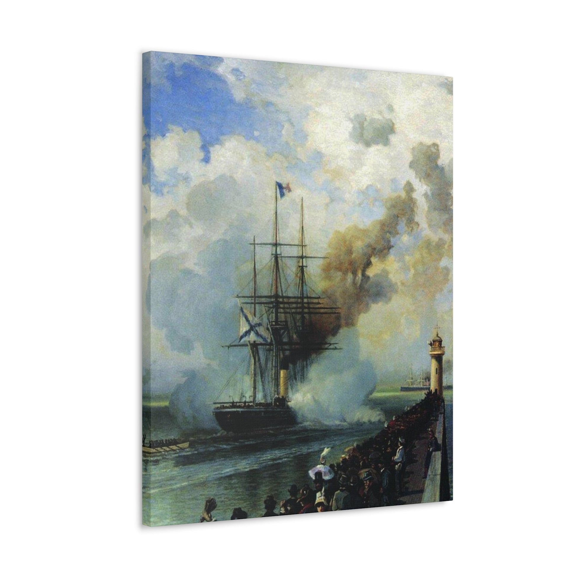 Alexey Petrovich Bogolyubov (1824-1896) The Frigate %22Rogue%22 1870 - Canvas Wall Art-The Sticker Space