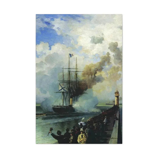 Alexey Petrovich Bogolyubov (1824-1896) The Frigate %22Rogue%22 1870 - Canvas Wall Art 24″ x 36″ 1.25" - The Sticker Space