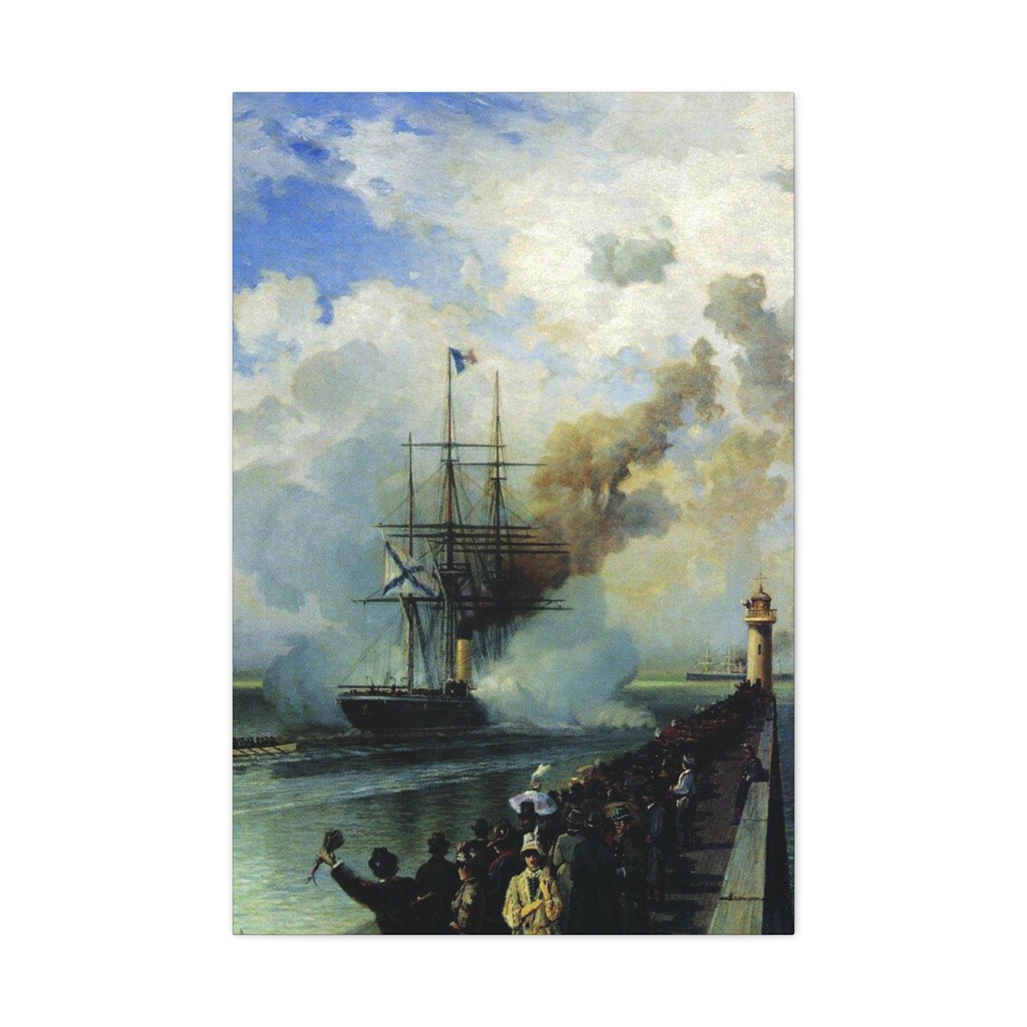 Alexey Petrovich Bogolyubov (1824-1896) The Frigate %22Rogue%22 1870 - Canvas Wall Art-24″ x 36″-The Sticker Space