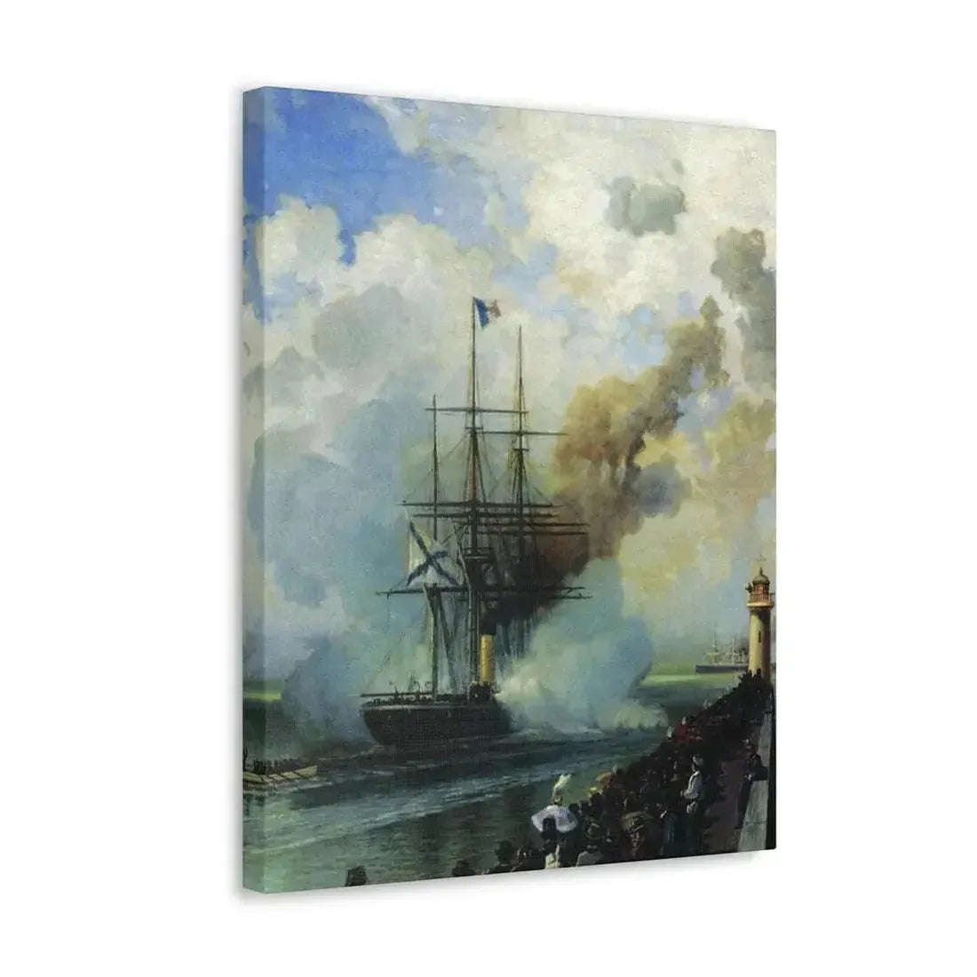 Alexey Petrovich Bogolyubov (1824-1896) The Frigate %22Rogue%22 1870 - Canvas Wall Art - The Sticker Space