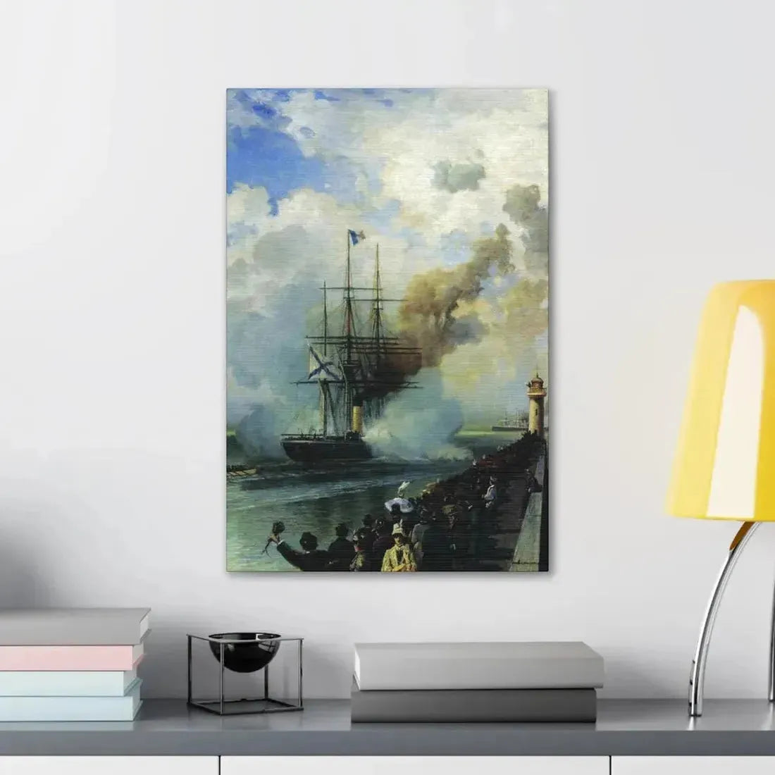 Alexey Petrovich Bogolyubov (1824-1896) The Frigate %22Rogue%22 1870 - Canvas Wall Art - The Sticker Space