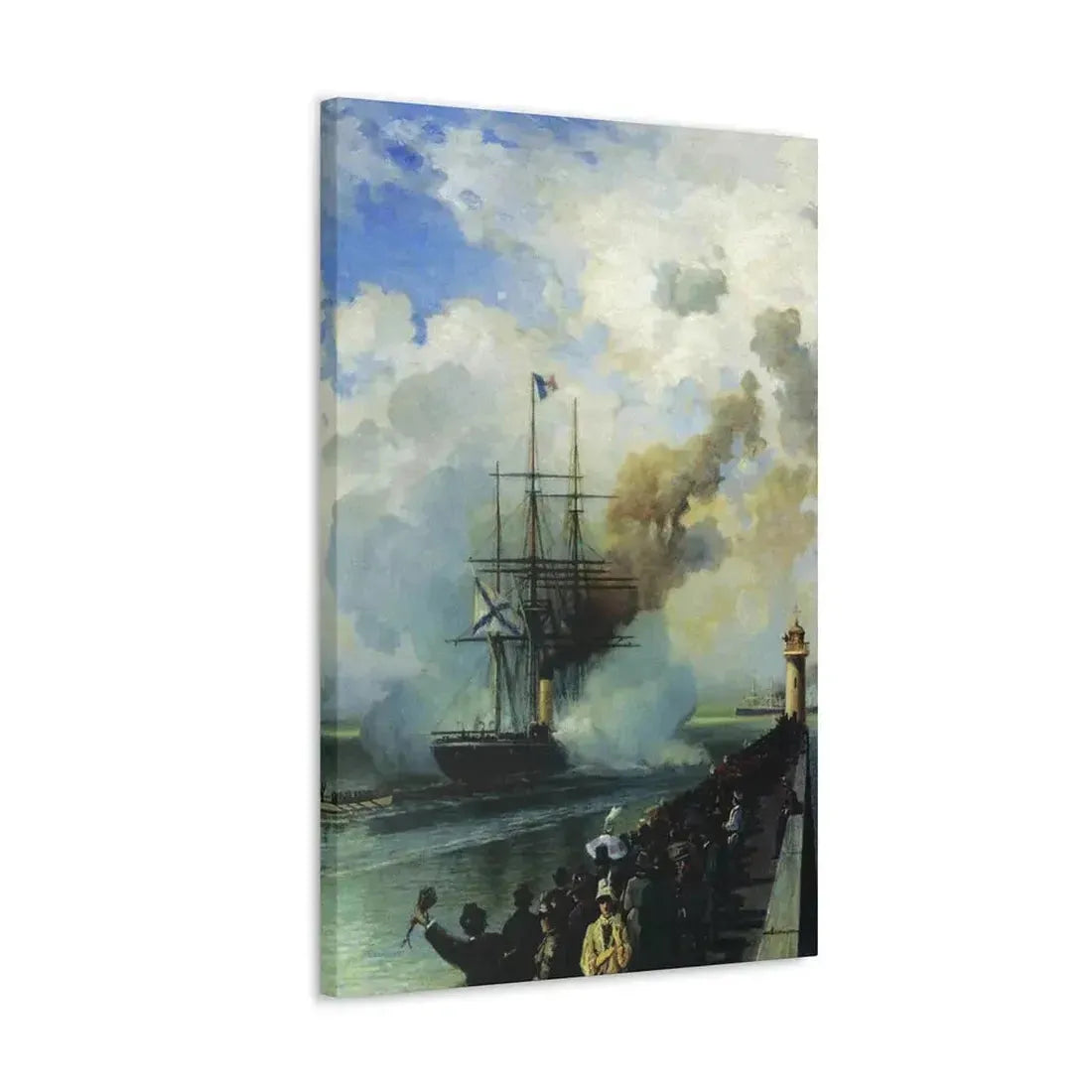 Alexey Petrovich Bogolyubov (1824-1896) The Frigate %22Rogue%22 1870 - Canvas Wall Art - The Sticker Space