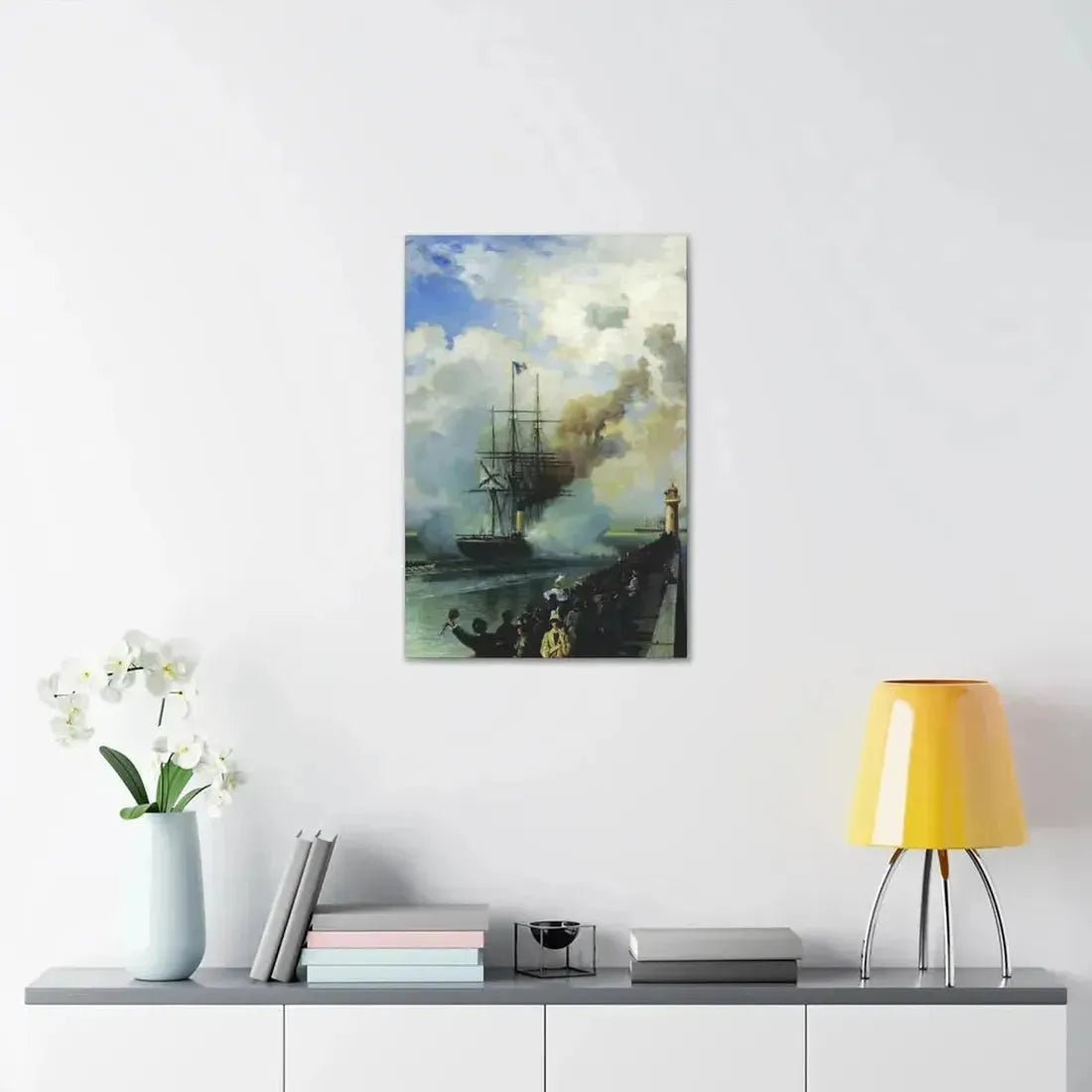 Alexey Petrovich Bogolyubov (1824-1896) The Frigate %22Rogue%22 1870 - Canvas Wall Art - The Sticker Space