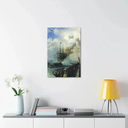 Alexey Petrovich Bogolyubov (1824-1896) The Frigate %22Rogue%22 1870 - Canvas Wall Art - The Sticker Space