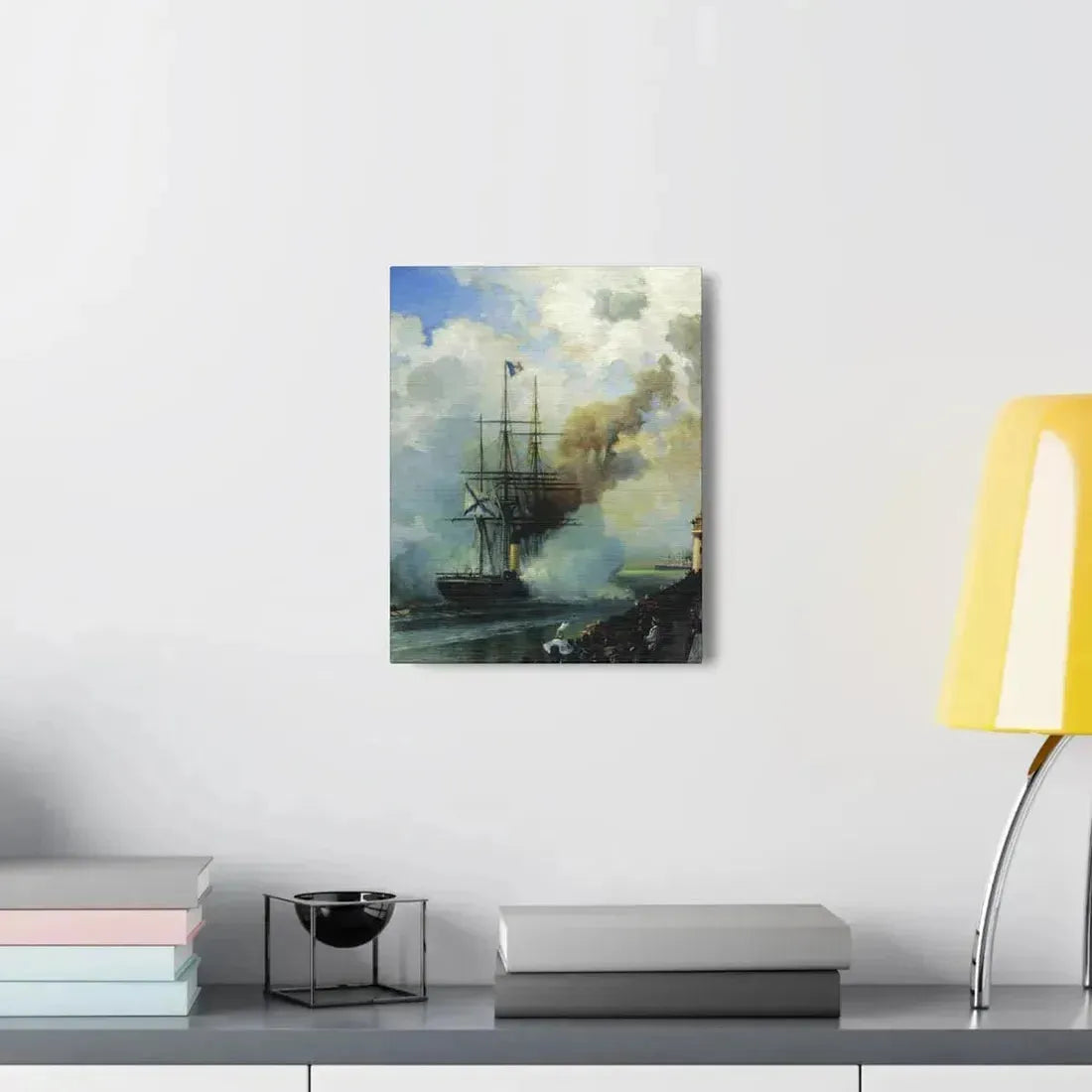 Alexey Petrovich Bogolyubov (1824-1896) The Frigate %22Rogue%22 1870 - Canvas Wall Art - The Sticker Space