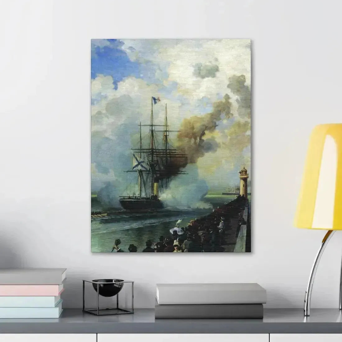 Alexey Petrovich Bogolyubov (1824-1896) The Frigate %22Rogue%22 1870 - Canvas Wall Art - The Sticker Space