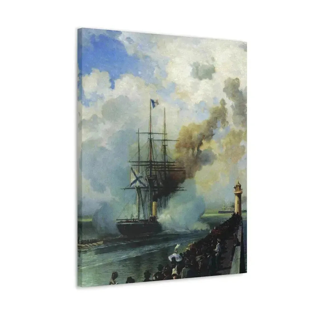 Alexey Petrovich Bogolyubov (1824-1896) The Frigate %22Rogue%22 1870 - Canvas Wall Art - The Sticker Space