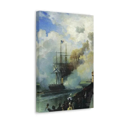 Alexey Petrovich Bogolyubov (1824-1896) The Frigate %22Rogue%22 1870 - Canvas Wall Art - The Sticker Space