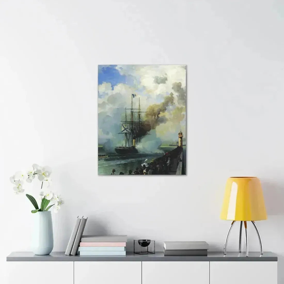 Alexey Petrovich Bogolyubov (1824-1896) The Frigate %22Rogue%22 1870 - Canvas Wall Art - The Sticker Space