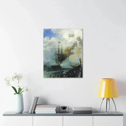 Alexey Petrovich Bogolyubov (1824-1896) The Frigate %22Rogue%22 1870 - Canvas Wall Art - The Sticker Space