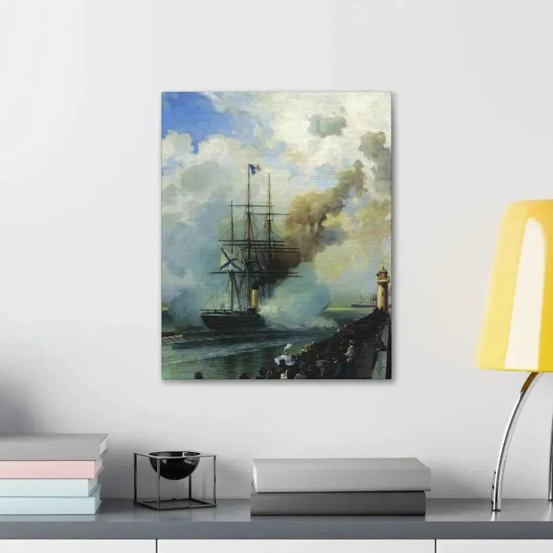 Alexey Petrovich Bogolyubov (1824-1896) The Frigate %22Rogue%22 1870 - Canvas Wall Art - The Sticker Space