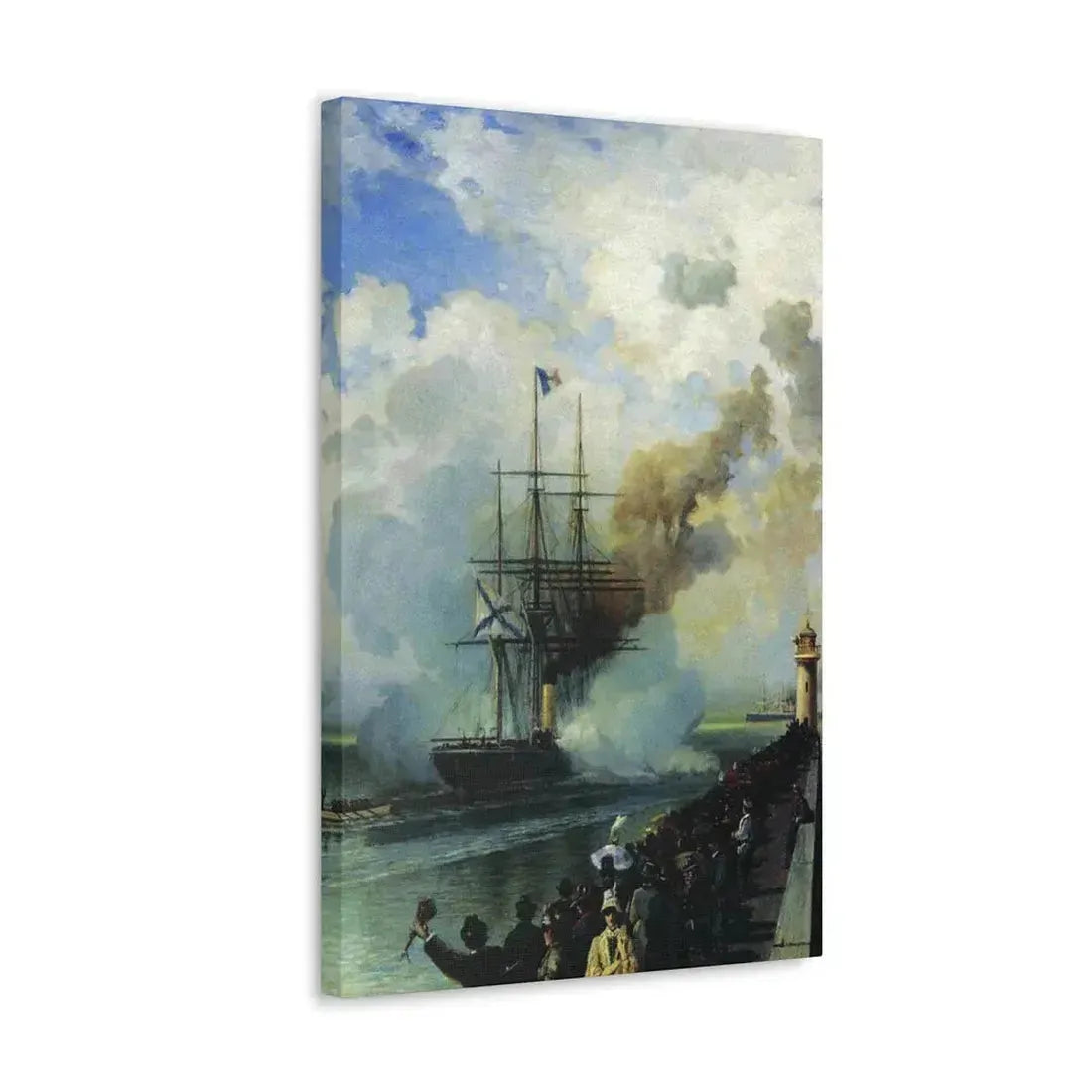 Alexey Petrovich Bogolyubov (1824-1896) The Frigate %22Rogue%22 1870 - Canvas Wall Art - The Sticker Space
