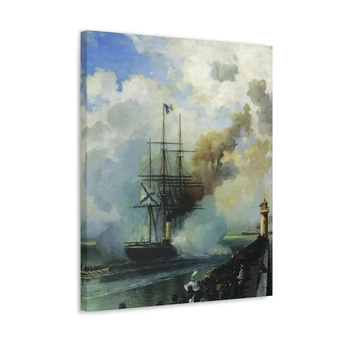 Alexey Petrovich Bogolyubov (1824-1896) The Frigate %22Rogue%22 1870 - Canvas Wall Art - The Sticker Space