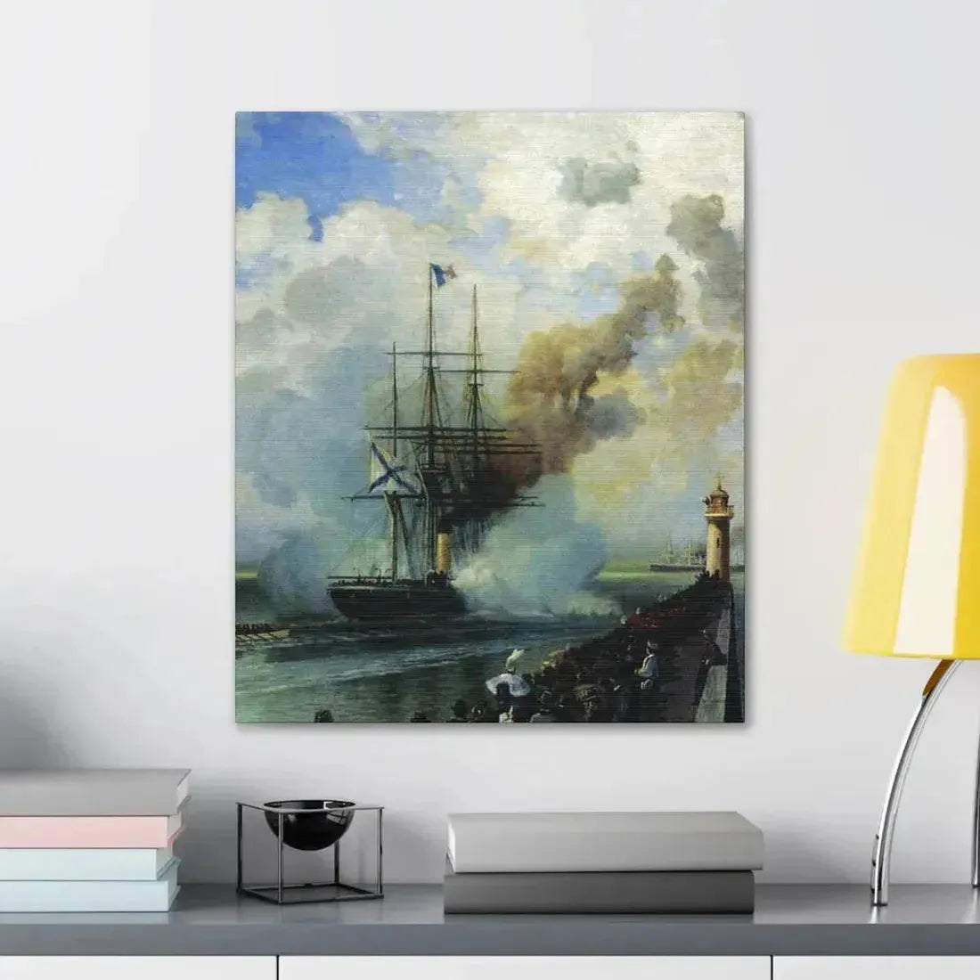 Alexey Petrovich Bogolyubov (1824-1896) The Frigate %22Rogue%22 1870 - Canvas Wall Art - The Sticker Space