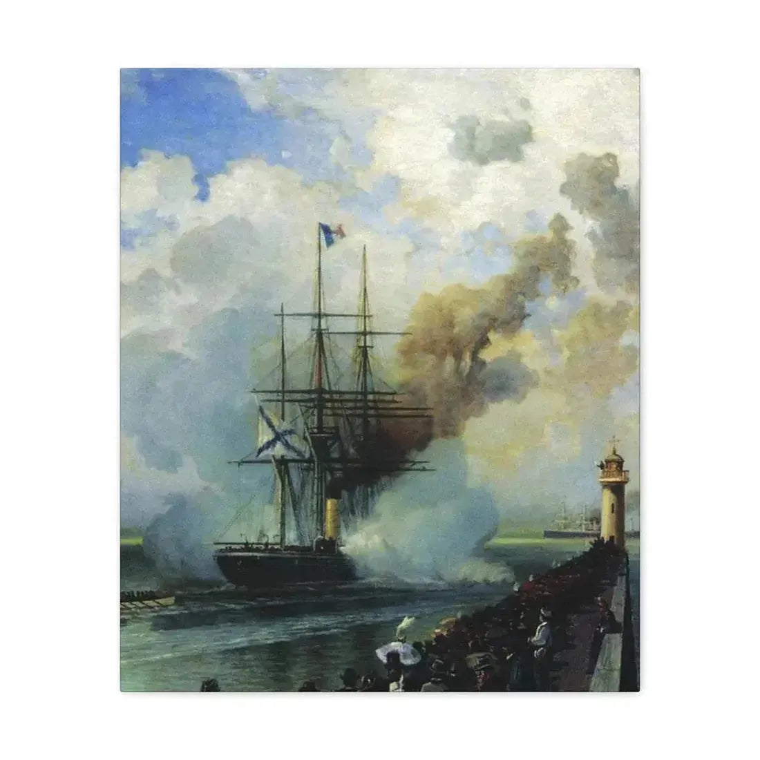 Alexey Petrovich Bogolyubov (1824-1896) The Frigate %22Rogue%22 1870 - Canvas Wall Art - The Sticker Space