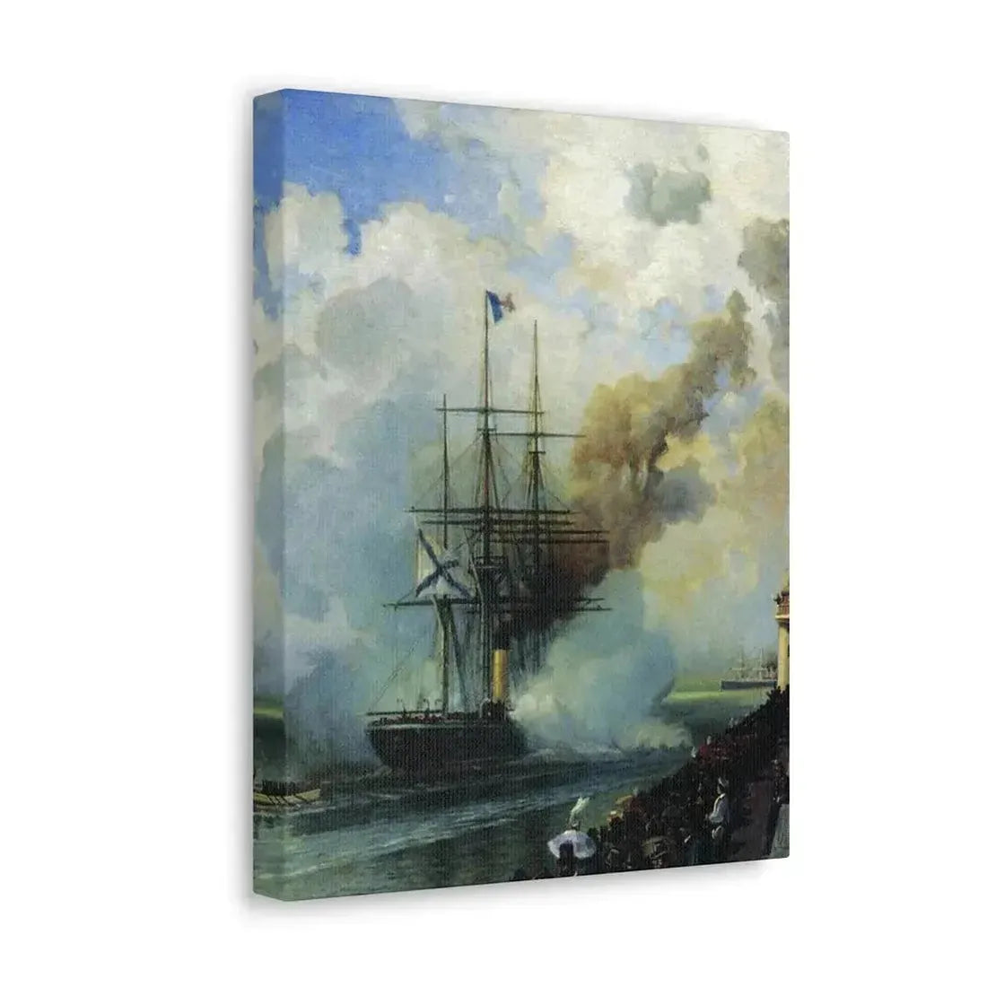 Alexey Petrovich Bogolyubov (1824-1896) The Frigate %22Rogue%22 1870 - Canvas Wall Art - The Sticker Space