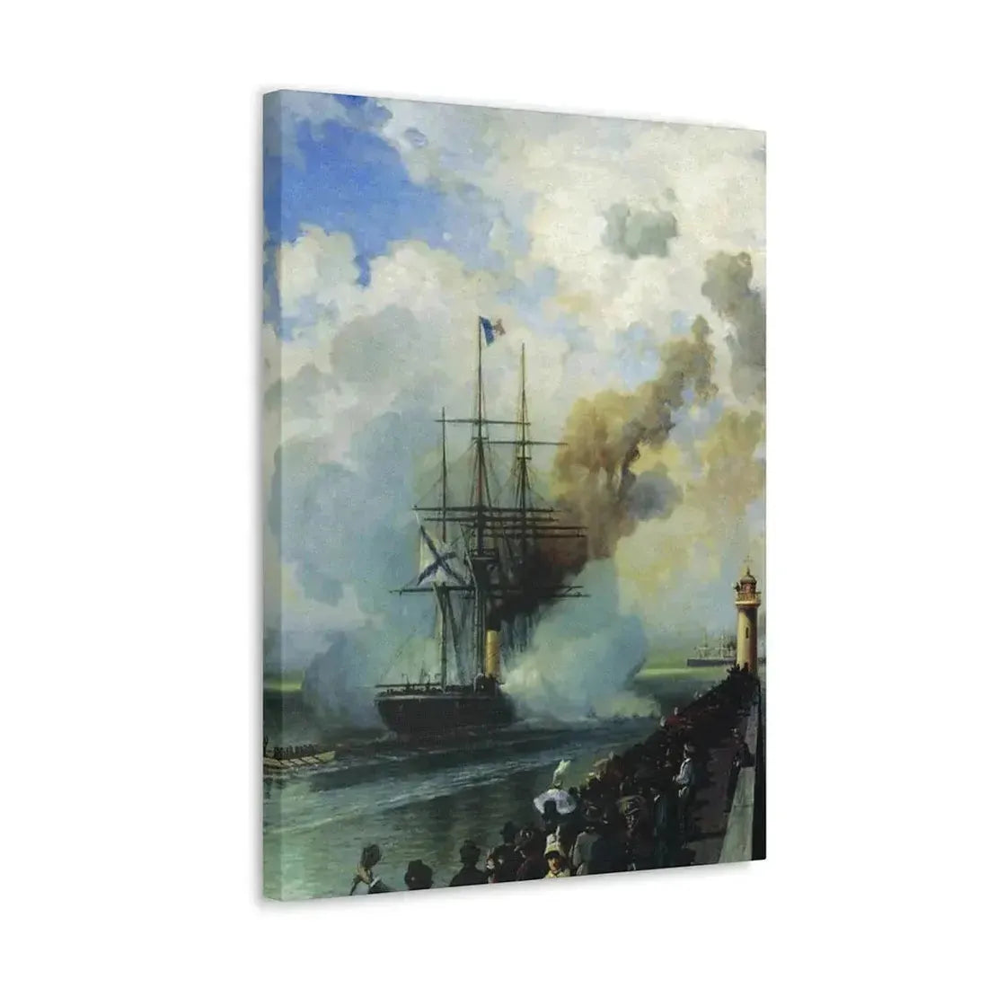 Alexey Petrovich Bogolyubov (1824-1896) The Frigate %22Rogue%22 1870 - Canvas Wall Art - The Sticker Space