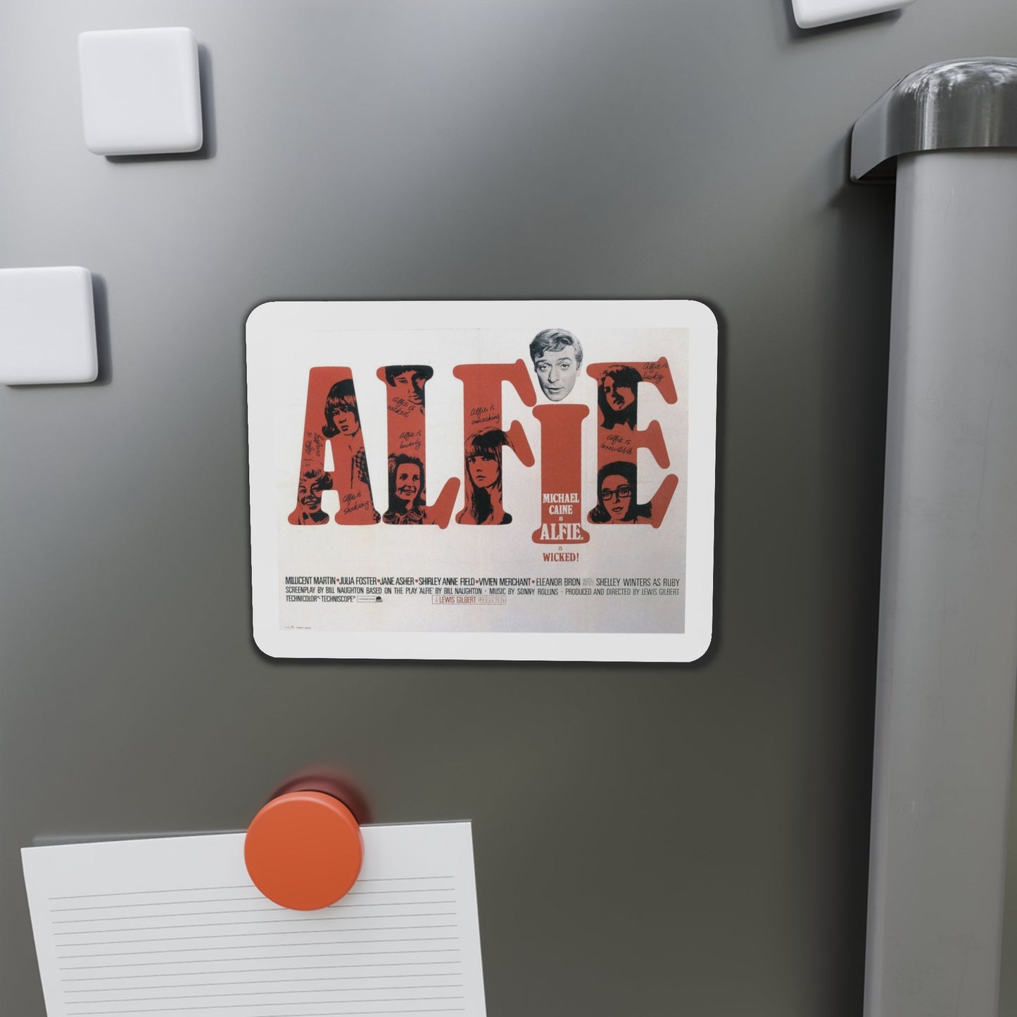 Alfie 1966 Movie Poster Die-Cut Magnet-The Sticker Space