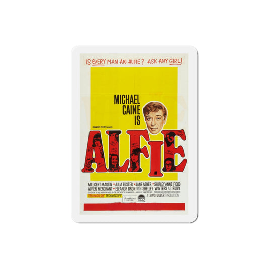 Alfie 1966 v2 Movie Poster Die-Cut Magnet-2 Inch-The Sticker Space