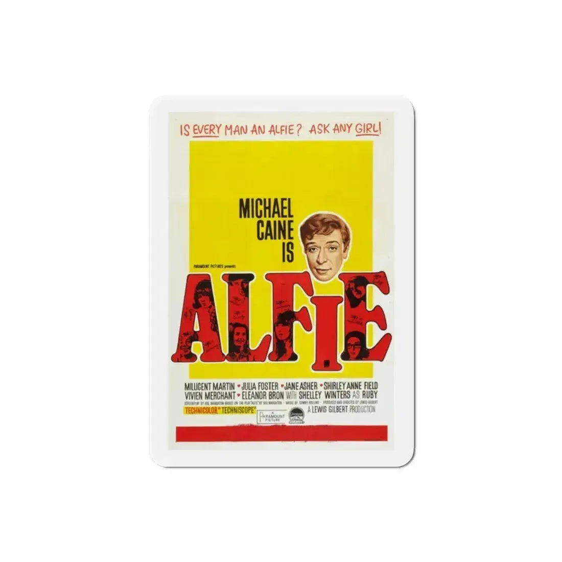 Alfie 1966 v2 Movie Poster Refrigerator Magnet 2 Inch - The Sticker Space