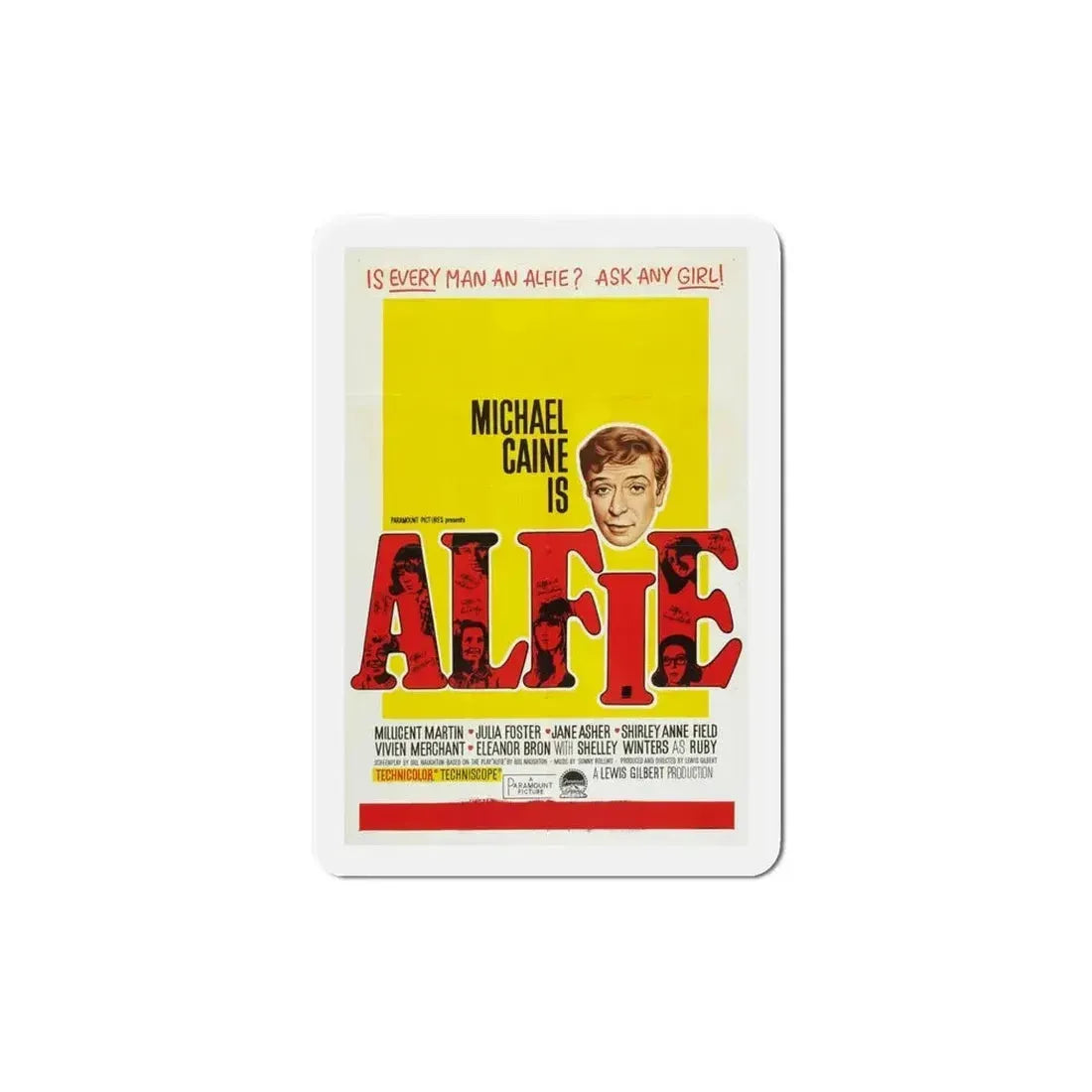 Alfie 1966 v2 Movie Poster Refrigerator Magnet - The Sticker Space