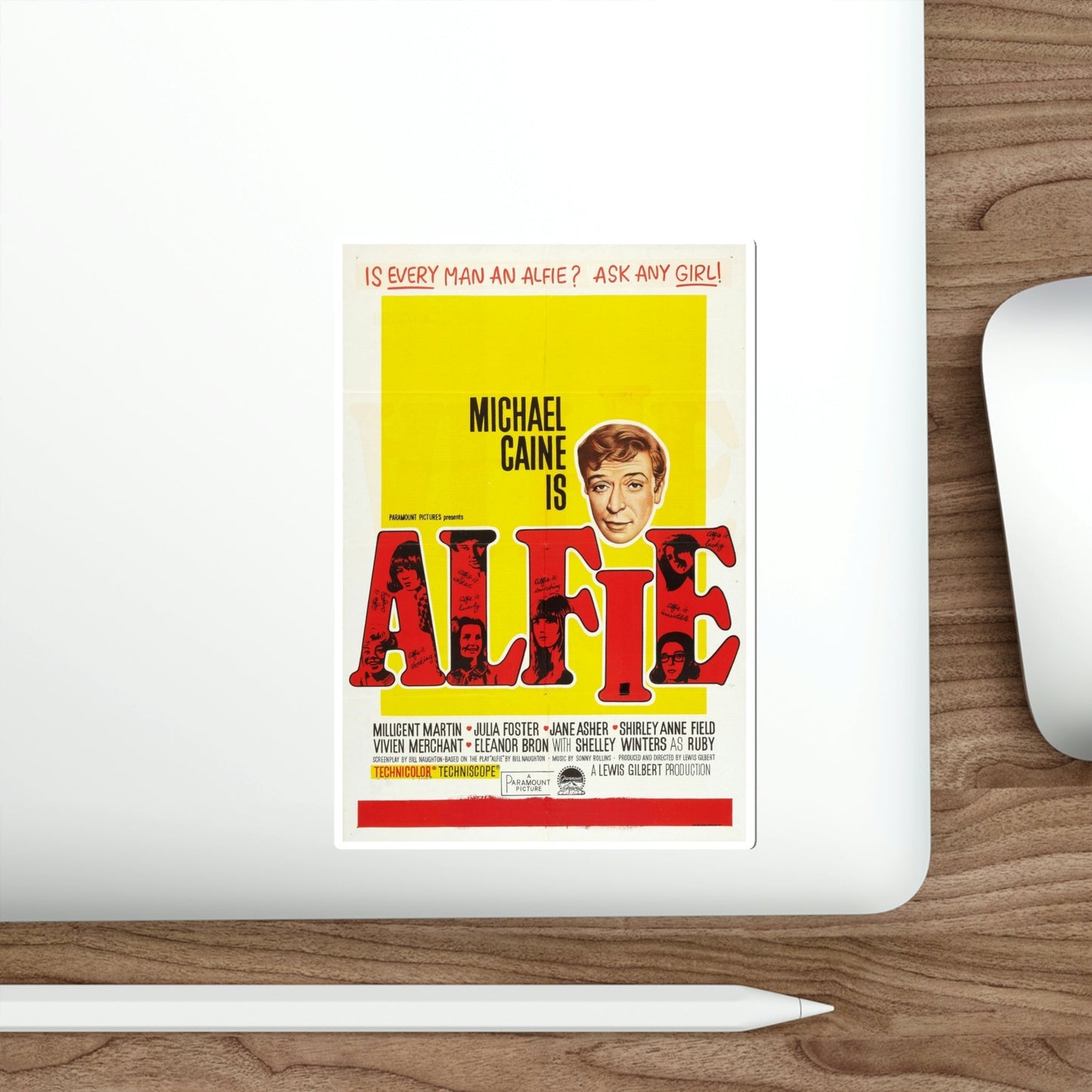 Alfie 1966 v2 Movie Poster STICKER Vinyl Die-Cut Decal-The Sticker Space