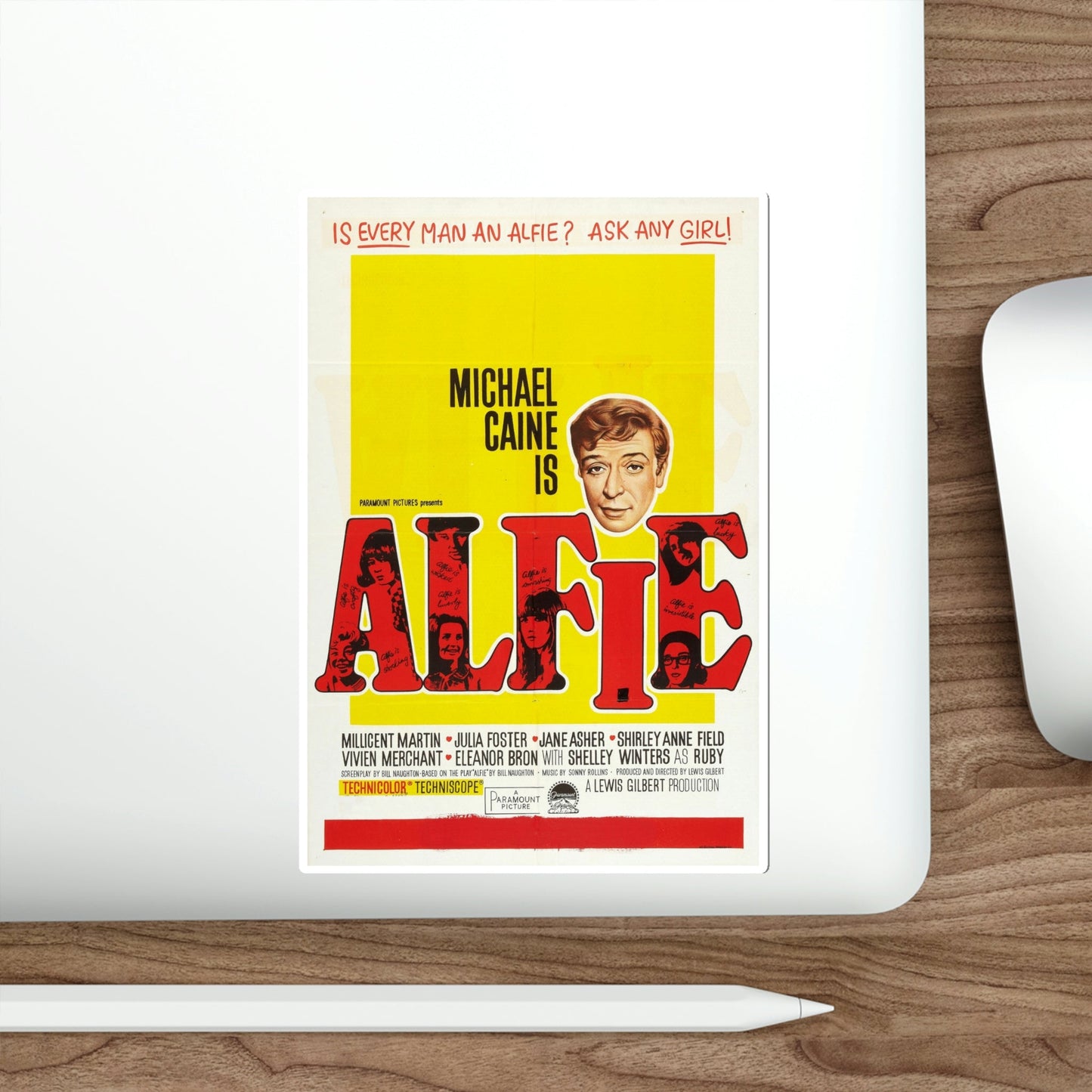 Alfie 1966 v2 Movie Poster STICKER Vinyl Die-Cut Decal-The Sticker Space