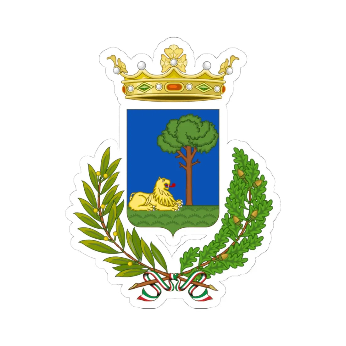 Alfonsine-Stemma (Italy) (Coat of Arms) STICKER Vinyl Kiss-Cut Decal 4 Inch White - The Sticker Space