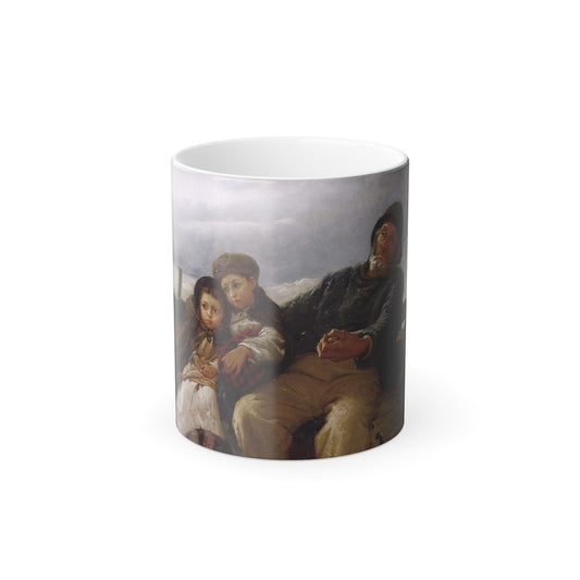 Alfred Edward Emslie (1848-1918) The Stormy Crossing - Color Changing Mug 11oz-11oz-The Sticker Space