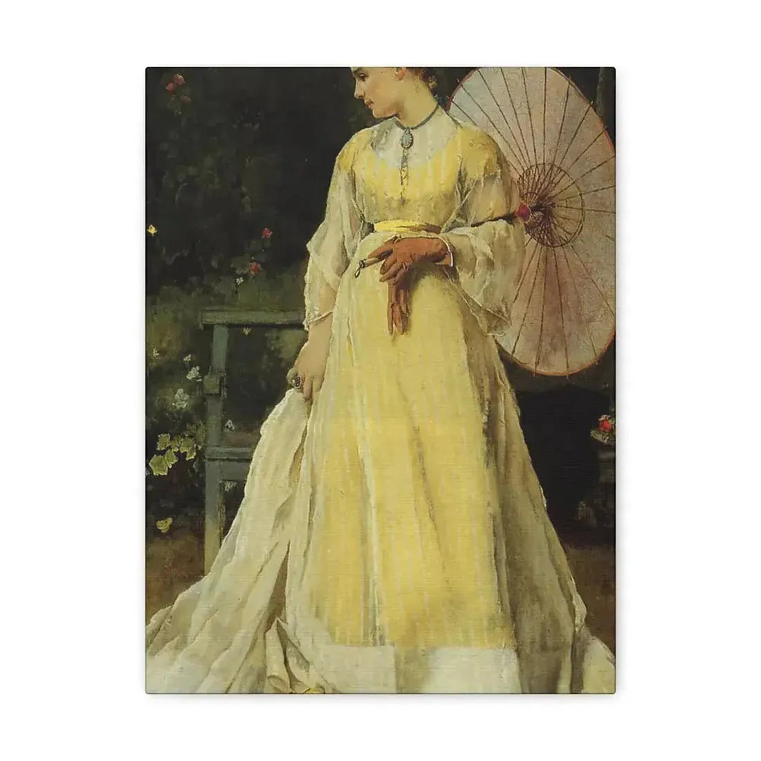 Alfred Stevens (1823-1906) In the Country - c1867 - Canvas Wall Art 12″ x 16″ 1.25" - The Sticker Space