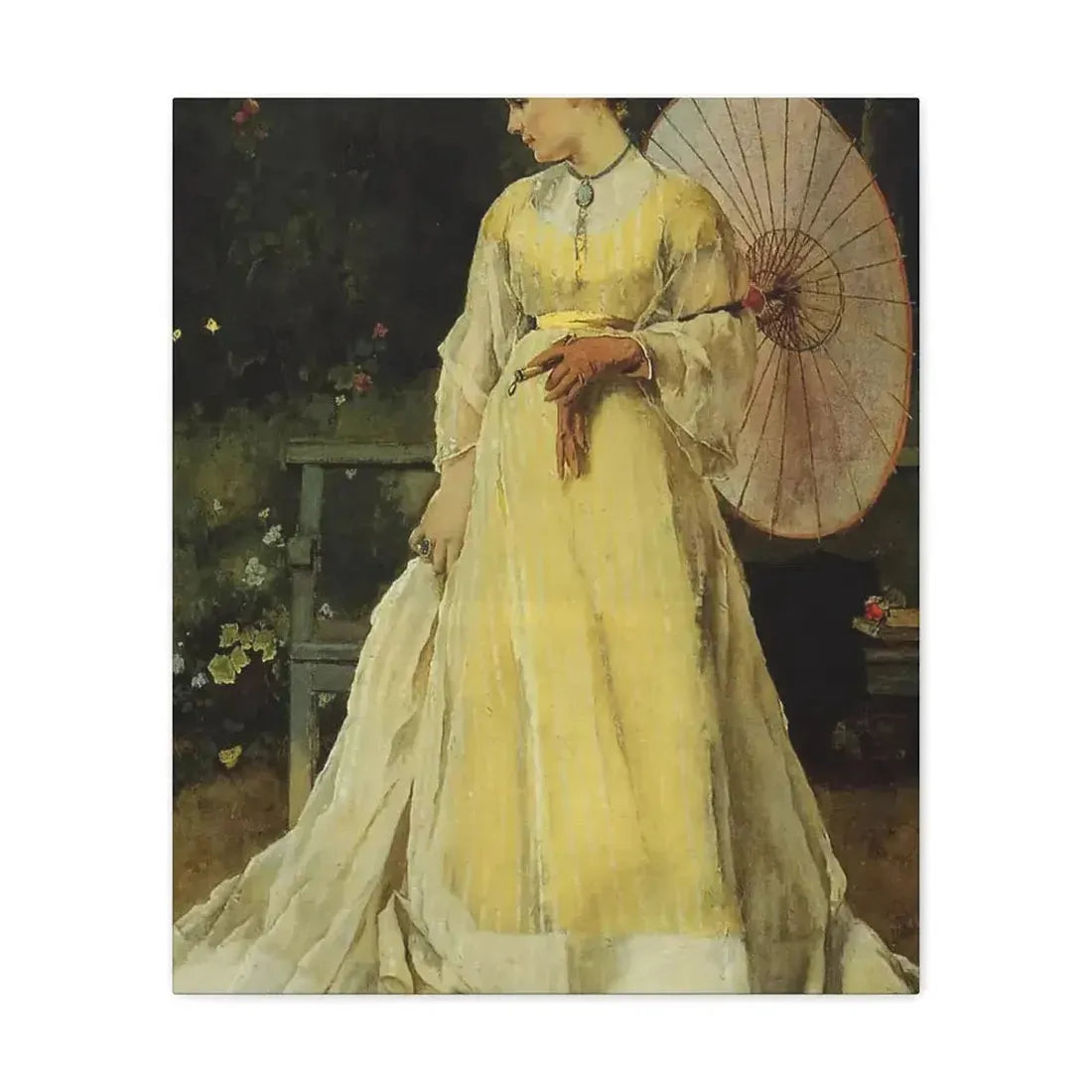 Alfred Stevens (1823-1906) In the Country - c1867 - Canvas Wall Art - The Sticker Space