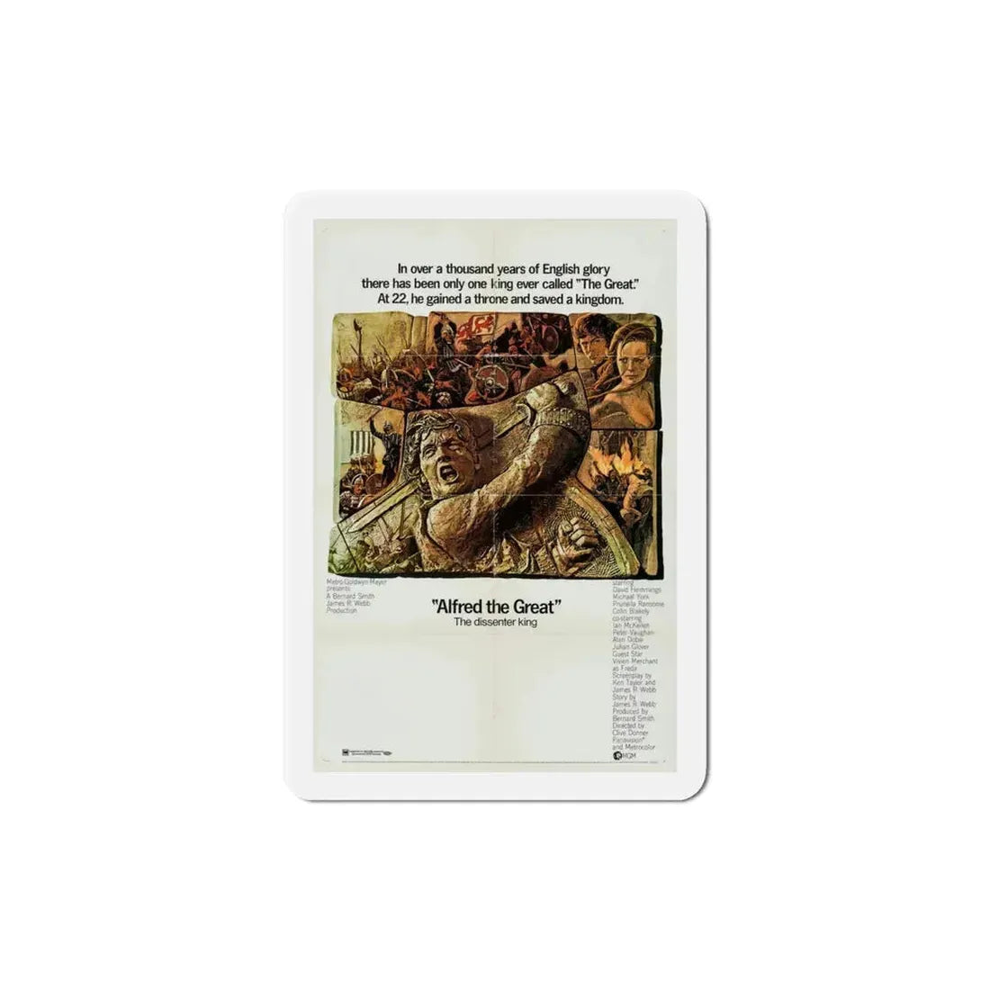 Alfred the Great 1969 Movie Poster Refrigerator Magnet 4 Inch - The Sticker Space