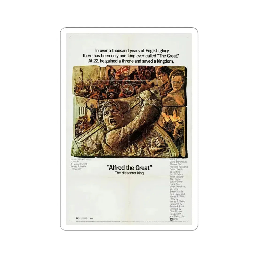 Alfred the Great 1969 Movie Poster STICKER Vinyl Die-Cut Decal 4 Inch - The Sticker Space