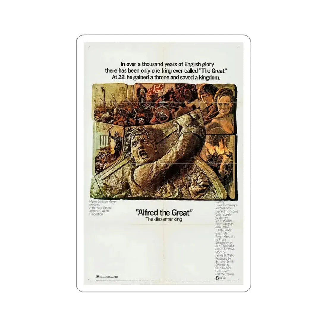 Alfred the Great 1969 Movie Poster STICKER Vinyl Die-Cut Decal - The Sticker Space