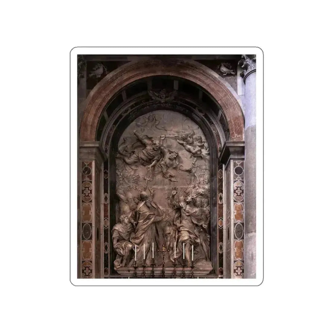 ALGARDI, Alessandro - 2- - The Meeting of Leo I and Attila (Artwork) STICKER Vinyl Die-Cut Decal White Die-Cut 3 Inch - The Sticker Space