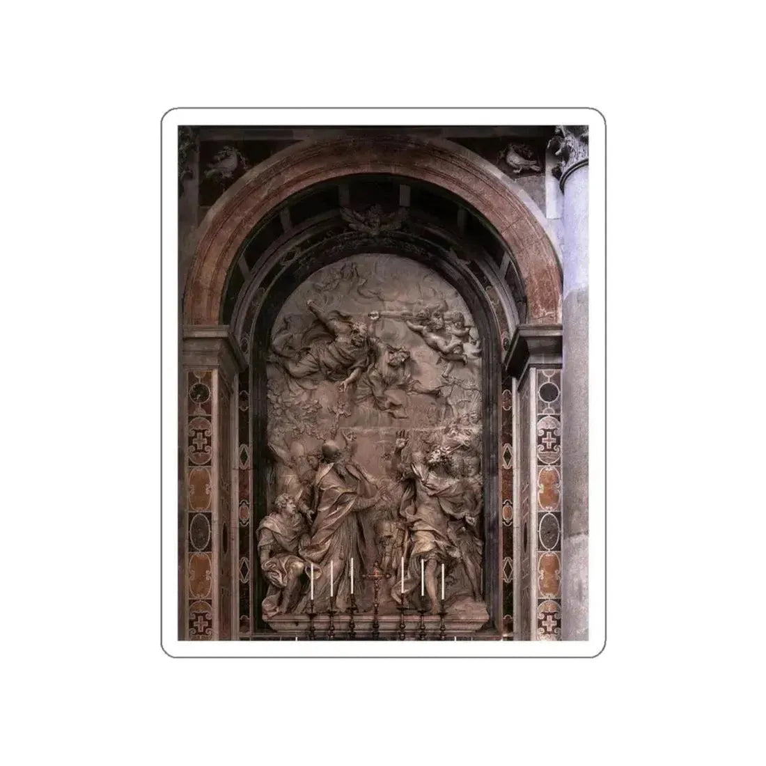 ALGARDI, Alessandro - 2- - The Meeting of Leo I and Attila (Artwork) STICKER Vinyl Die-Cut Decal White Die-Cut 4 Inch - The Sticker Space