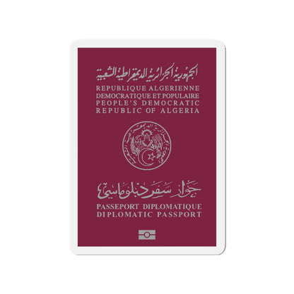 Algerian Electronic Biometric Diplomatic Passport - Die-Cut Magnet-3" x 3"-The Sticker Space