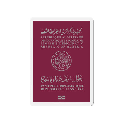 Algerian Electronic Biometric Diplomatic Passport - Die-Cut Magnet-4" x 4"-The Sticker Space