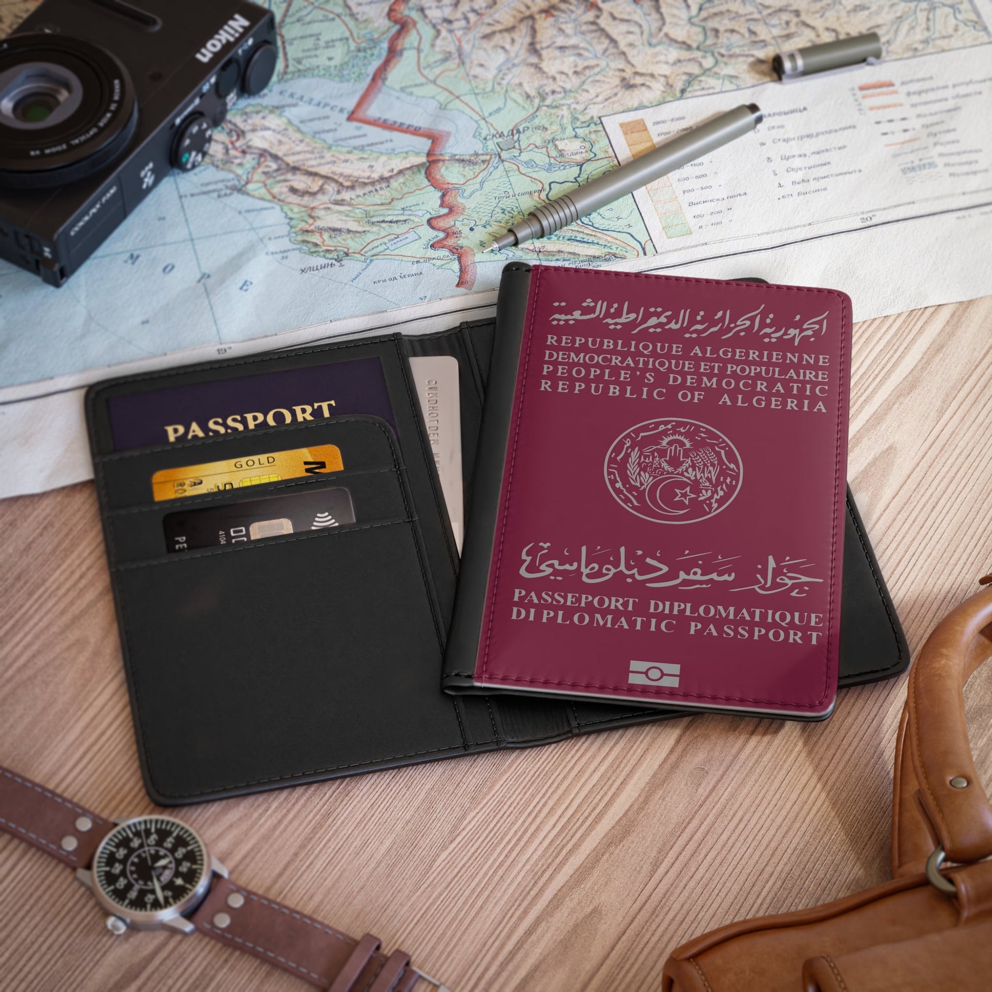 Algerian Electronic Biometric Diplomatic Passport - Passport Holder-3.9" x 5.8"-The Sticker Space