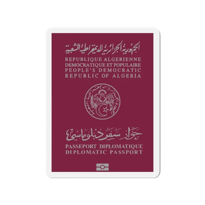 Algerian Electronic Biometric Diplomatic Passport - Refrigerator Magnet 2 Inch - The Sticker Space