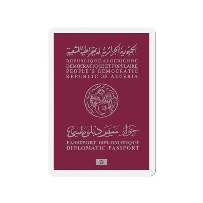 Algerian Electronic Biometric Diplomatic Passport - Refrigerator Magnet 3 Inch - The Sticker Space