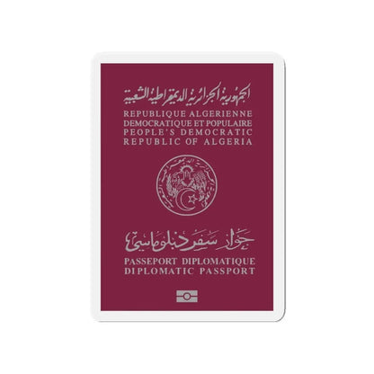 Algerian Electronic Biometric Diplomatic Passport - Refrigerator Magnet 4 Inch - The Sticker Space