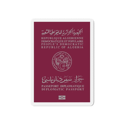 Algerian Electronic Biometric Diplomatic Passport - Refrigerator Magnet 5 Inch - The Sticker Space